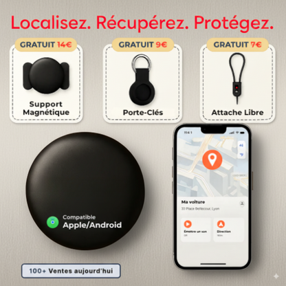 GP90 – Tracker GPS précis sans abonnement (Android/Apple)